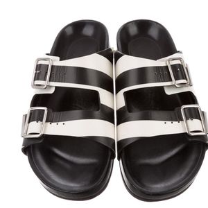 GIVENCHY Striped Birkenstock slide sandal flats